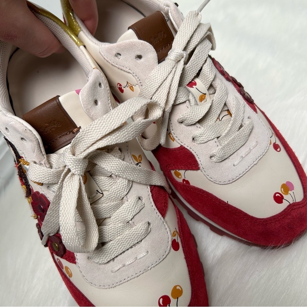 Coach Rare C125 Unicorn Cherry Embellished Sneakers - Picture 6 of 10